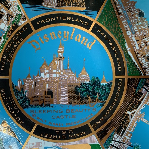 Vintage Disneyland plate dish scalloped glass bowl - Picture 2 of 9